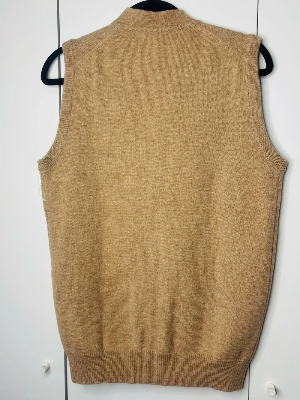 Classic Men's Camel Button-Front Wool Vest by